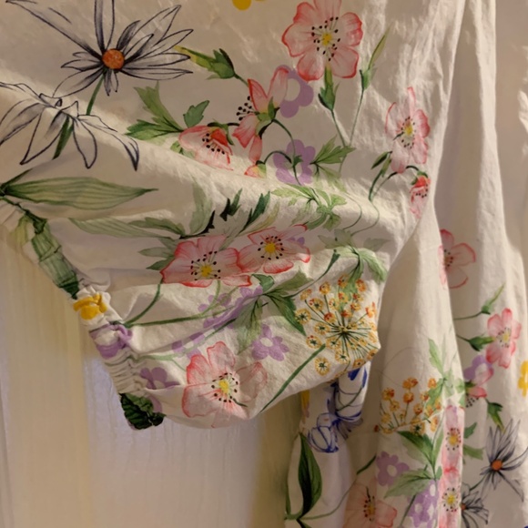 🌼 Talbots Plus Cream Floral Cotton Top – 2X - Pre-Owned🌼 - Picture 3 of 11